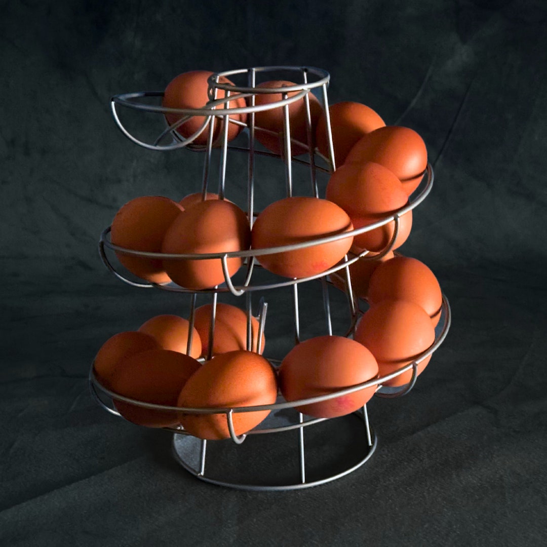 Spiral Egg Holder Silver or Black, Egg Storage, Egg House Country