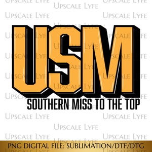 USM Southern Miss PNG: DTF Sublimation Design (Digital Download)
