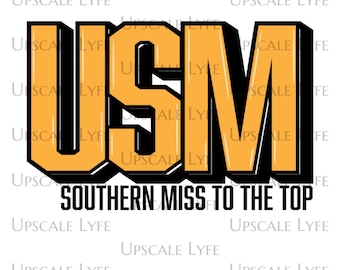 USM Southern Miss PNG: Diseño de sublimación DTF (Descarga digital)