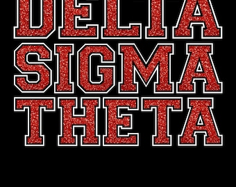 Delta Sigma Theta Faux Sequin Design: PNG DTF/Sublimation (Digital Download)
