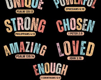 Motivational Christian PNG Bundle: Scripture Sublimation Designs (Digital Download)