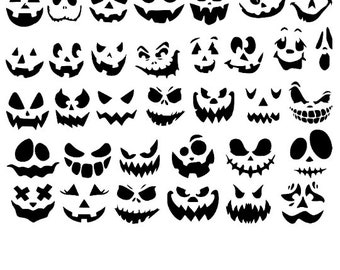 Pumpkin bundle 34 Pumpkin face svg, Jack O Lantern faces, pumpkins faces, Halloween, Digital download, Instant Download, Cricut