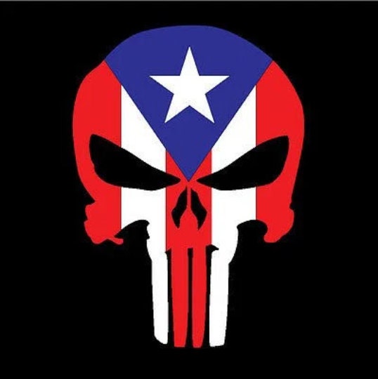 thumbnail image 2 of Puerto Rico Flag Skull Decal / Sticker - Boricua Bandera Calavera - 3x5 Inches | Carod CA-100 2 of 4