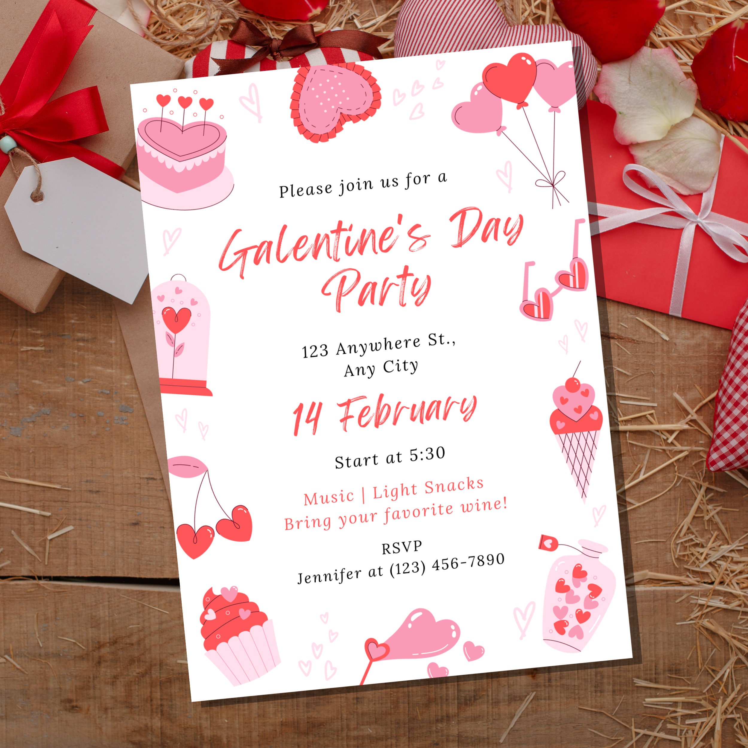 EDITABLE Galentine's Day Party Invitation, Valentine's Invitation ...