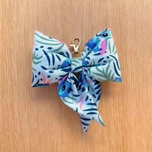Lilo & Stitch Puffy Bow Keychain | Handmade Fabric Bag Charm | Keyring Accessory image 3