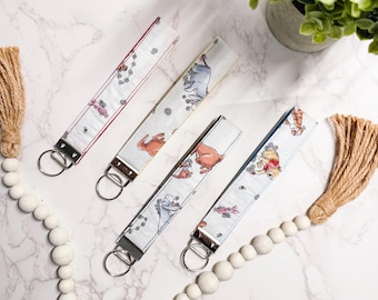 Customizable Handmade Winnie the Pooh Keychain | Hundred Acre Wood Wristlet