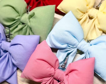 Puffy Bow Keychain | Handmade Fabric Bag Charm | Keyring Accessory