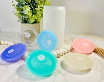 Colorful Libbey Can Lid | Reusable Iced Coffee Cup Cover