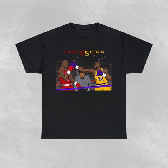 Lebron James Vs Michael Jordan Vintage Custom Shirt nba Graphic Tee basketball Fan Gift chicago Bulls Lakers Tee Etsy