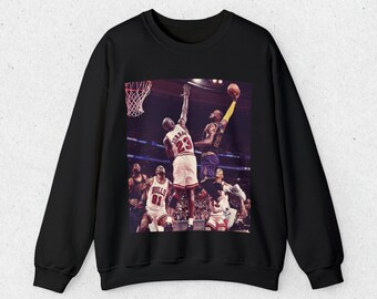 Vintage LeBron James vs Michael Jordan Crewneck Sweatshirt: 90s Basketball Style
