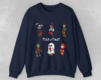 Trick or Treat Sweatshirt: Halloween Costume Party, Cozy Cotton Blend