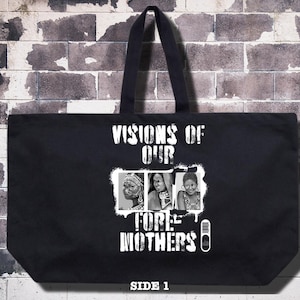 Large Zippered Cotton Canvas Tote Bag- Fore-Mothers