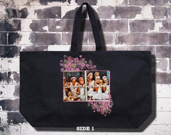 Set Of 3 Heavy Canvas Tote Bags With Zipper – Large, Durable, Reinforced Handles (Black) - View #10