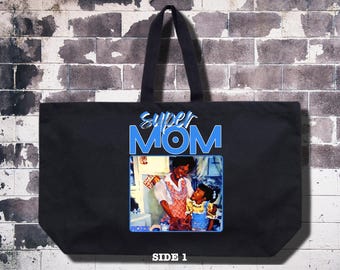 Set Of 3 Heavy Canvas Tote Bags With Zipper – Large, Durable, Reinforced Handles (Black) - View #5