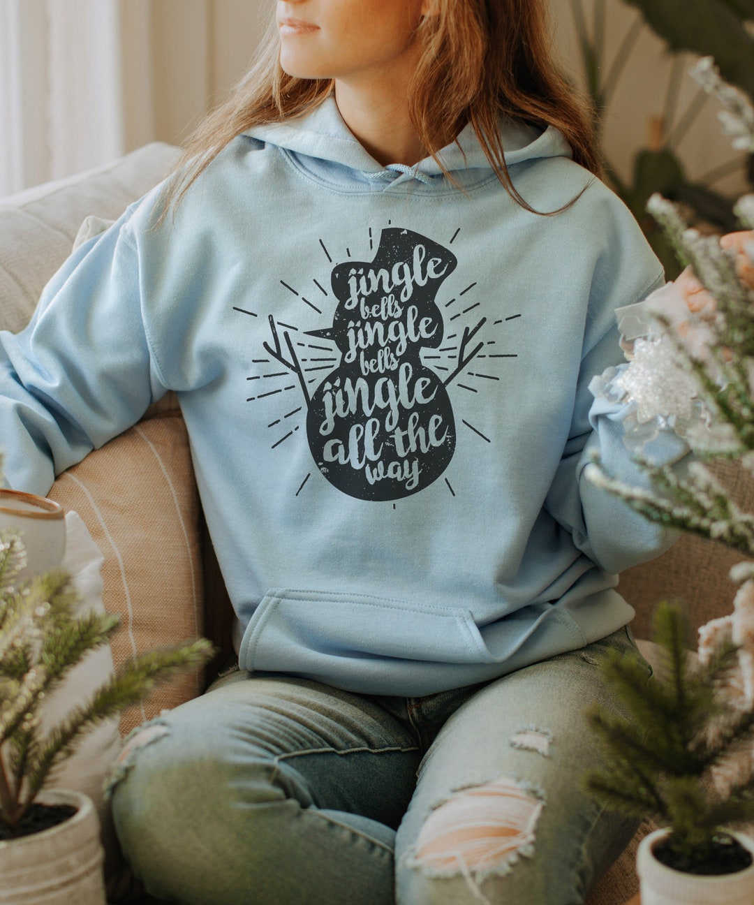 Jingle Bells Cute Holiday Hoodie Warm Sweatshirt Holiday Etsy