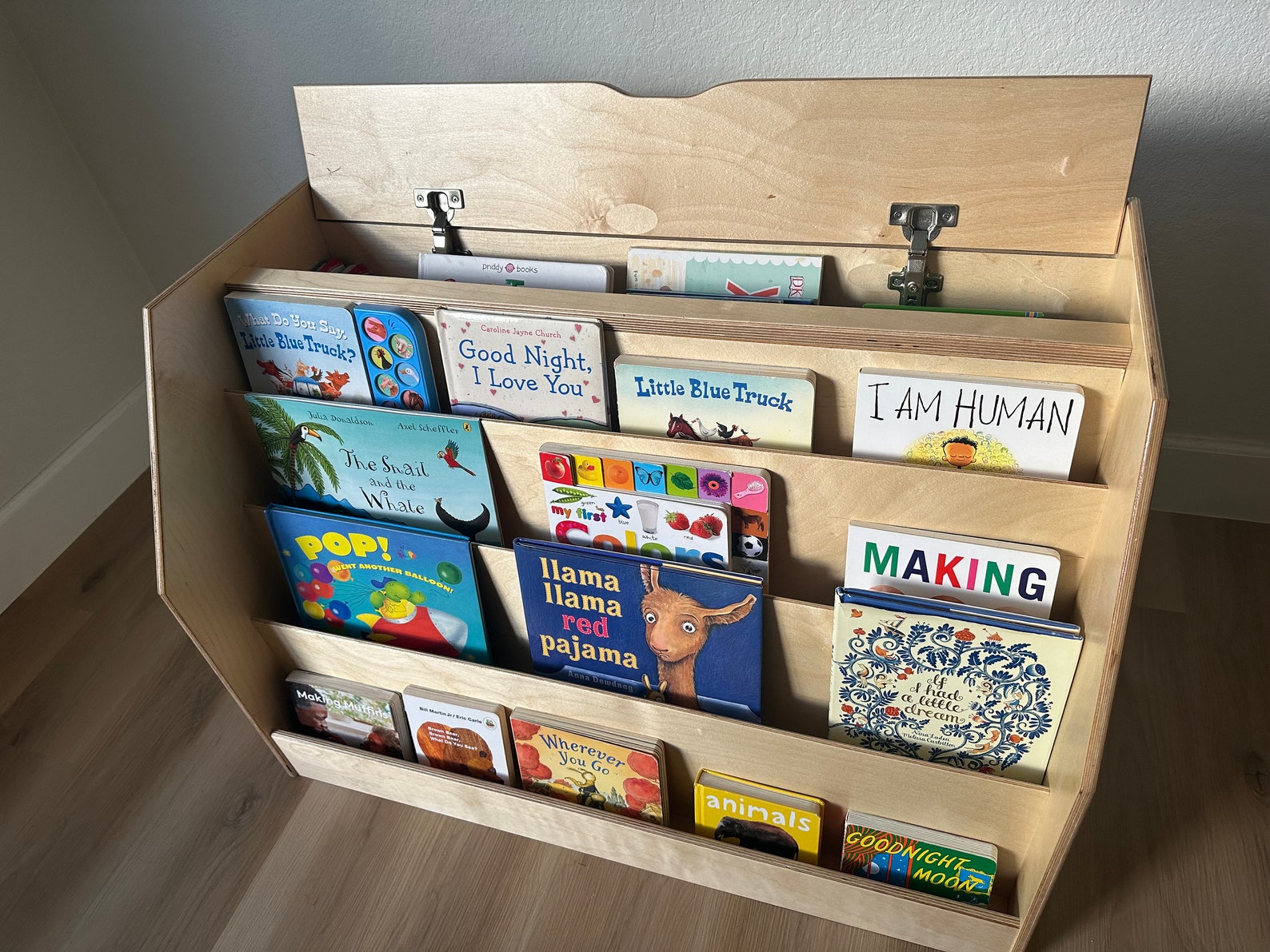 Montessori Wooden Bookshelf With Tons of Toy and Book Storage Etsy