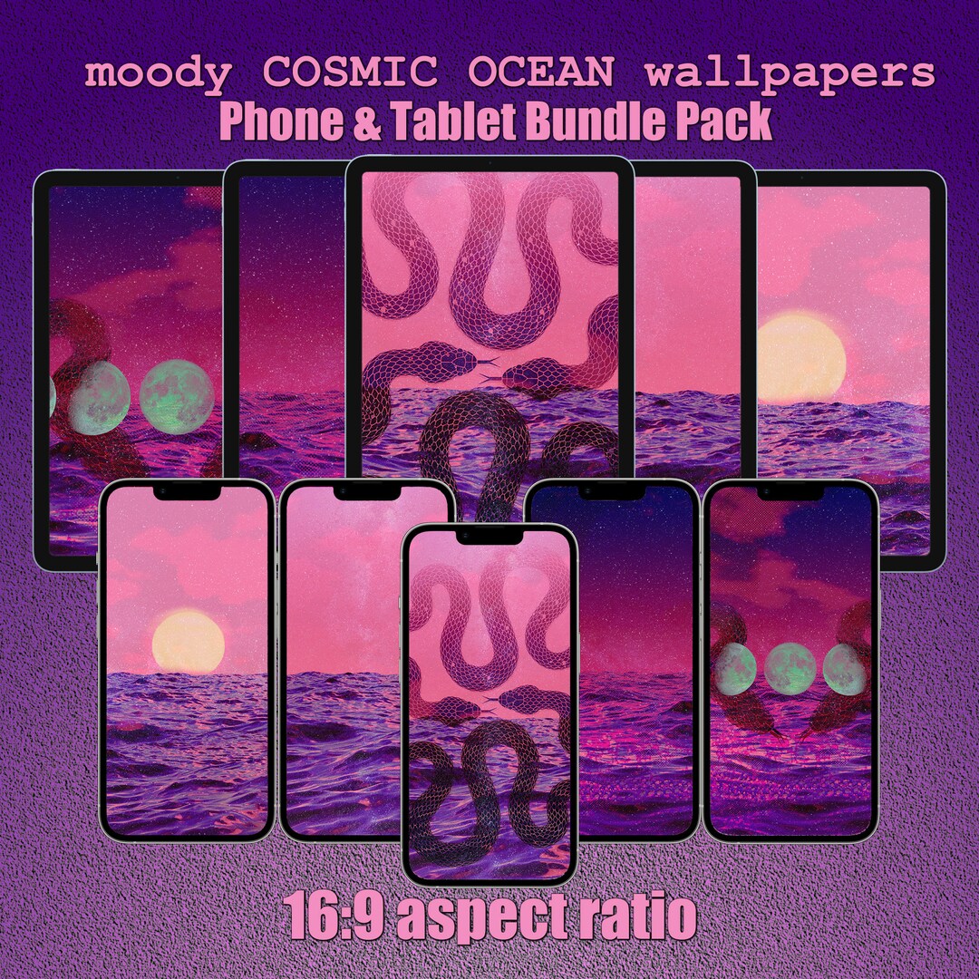 Moody Ocean Aesthetic Bundle Wallpaper for Mobile Phone and Tablet Set ...