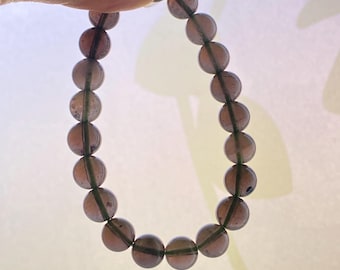 Natural Cintamani Saffordite Tektite Bracelet, wishing stone, Saffordite Tektites, Arizona Tektitest polished round bead bracelet