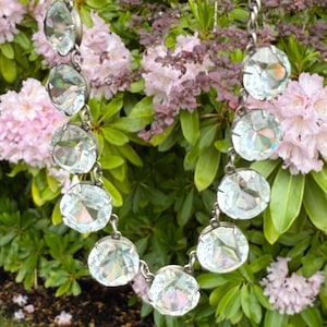 Antique Sterling Silver And Rock Crystal Festoon Necklace