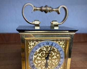 Vintage Cartier Luxor Edition Gold Plated And Black Enamel Alarm Clock