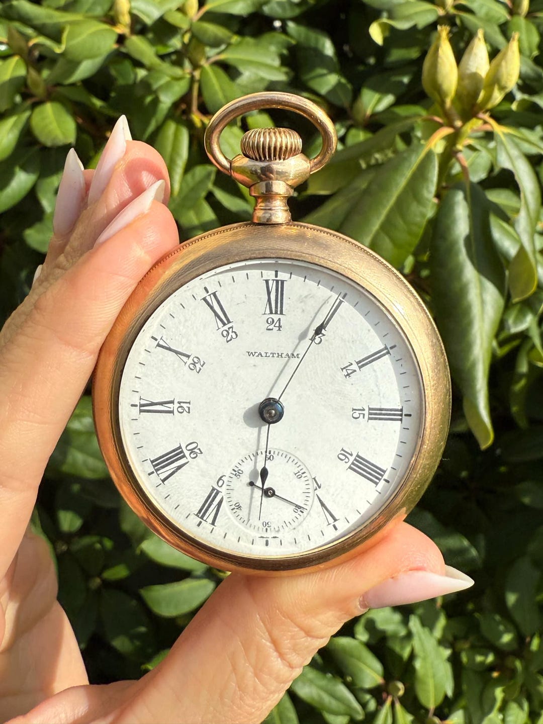 Reloj de bolsillo Waltham antiguo bañado en oro España