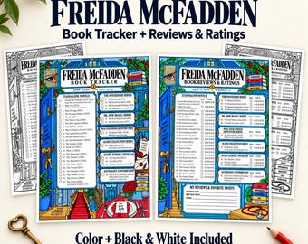 Freida McFadden Reading Tracker Printable | Book Club Checklist, Reviews & Ratings | Thriller Reading Log | Instant Download PDF