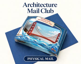 Architecture Mail Club | Monthly Snail Mail | Golden Gate Bridge Paper Model | Historic Photos | Engineering Gift  SEPTEMBER 2026