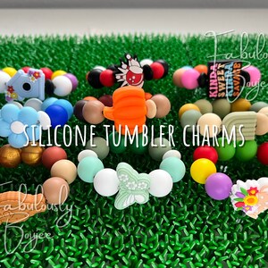 Silicone Cup Charm, Beaded Tumbler Charm, Tumbler Cup Handle Charm, 30 oz 40 oz Tumbler Cup Charm, Ready to Ship, Gift Idea, Gifts for Her