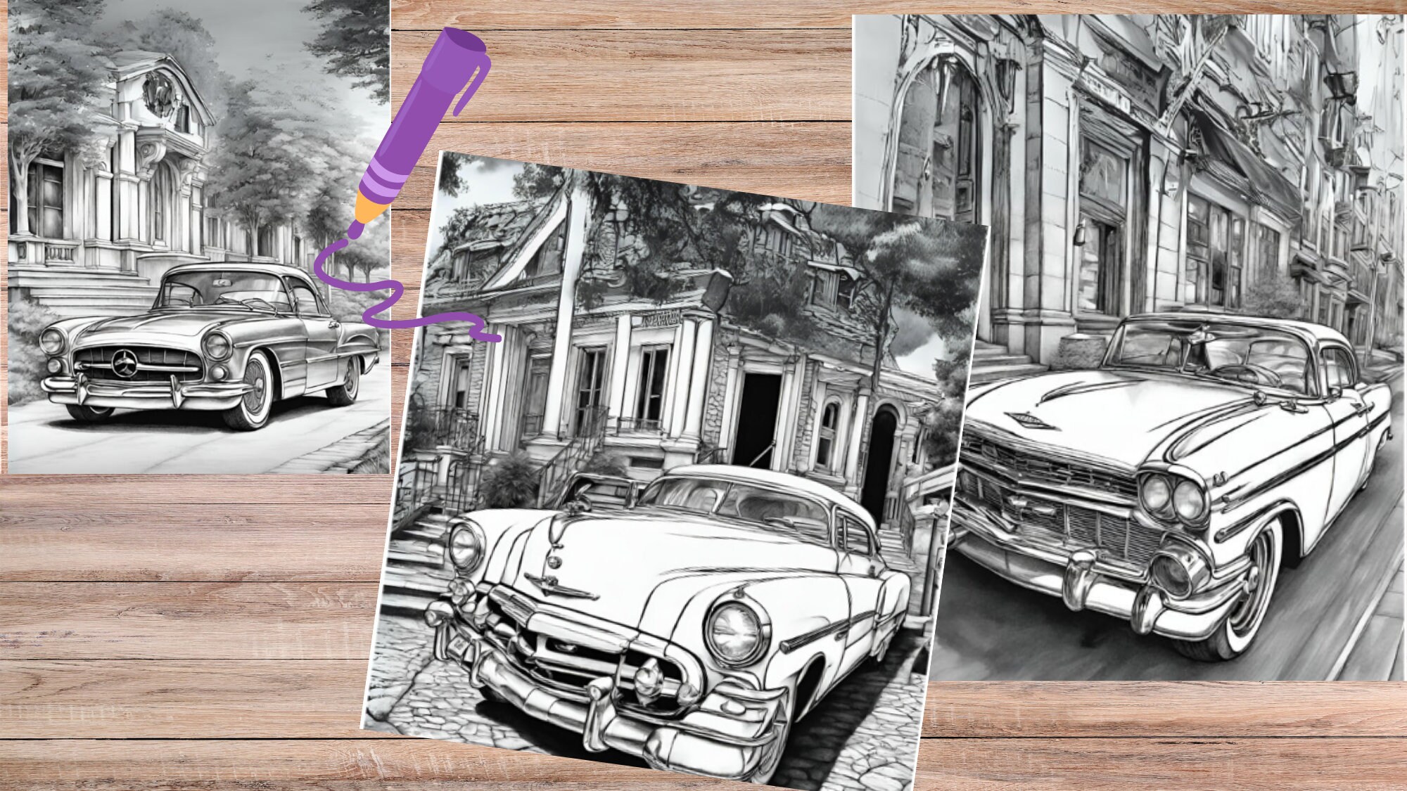 Classic Cars Coloring Book - 100 Pages PDF - Etsy