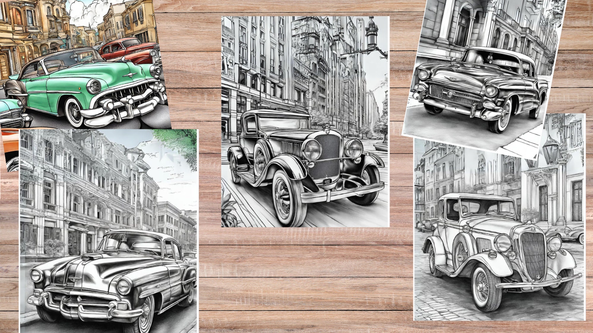 Classic Cars Coloring Book - 100 Pages PDF - Etsy