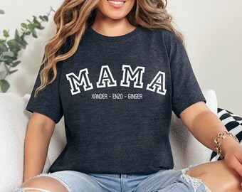 Customized Mama Shirt Personalized Gift for Mom Minimalist Custom Shirt Gift for Mothers Day New Mom Gift Custom Shirt for Mothers Day