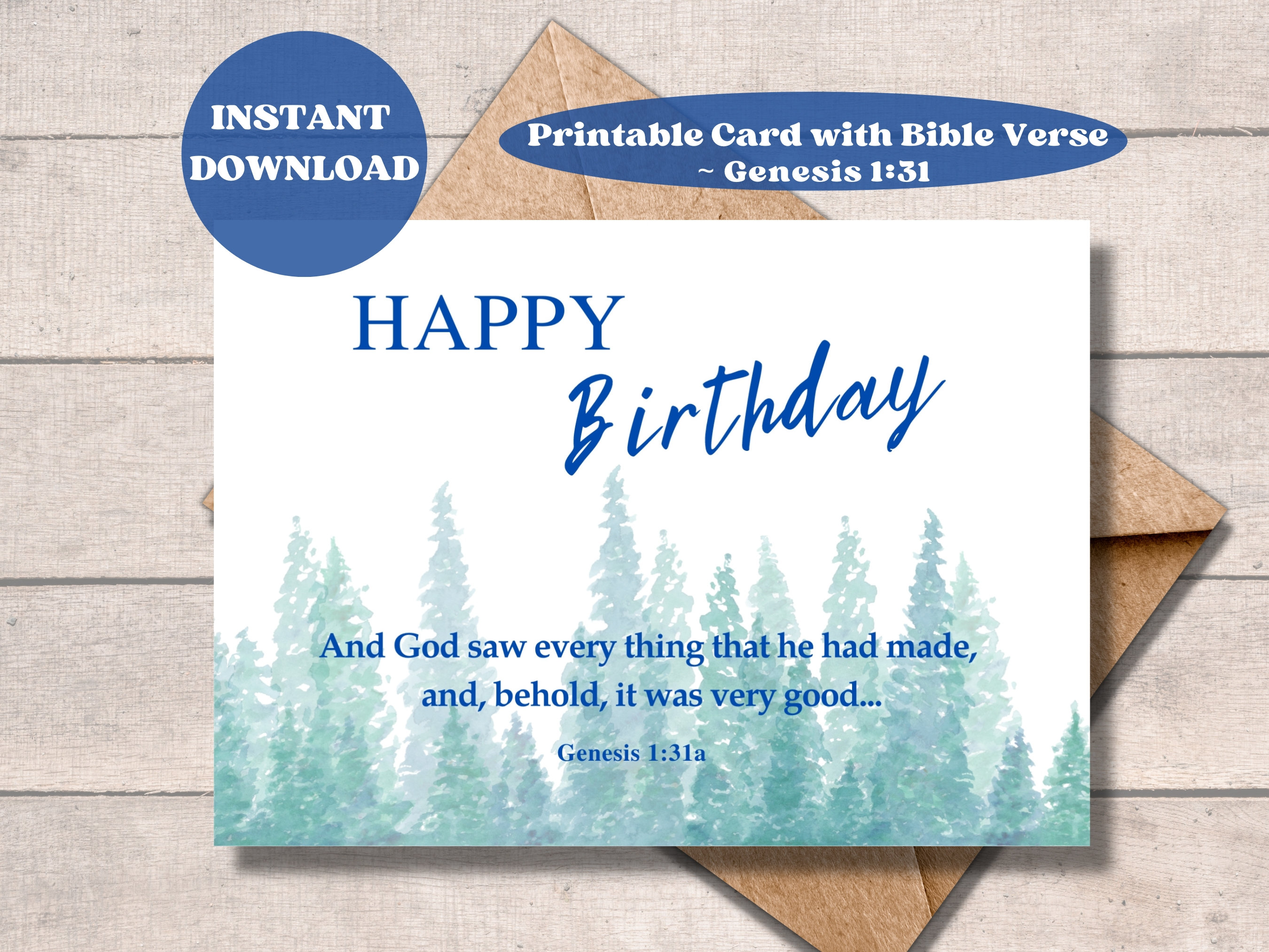 Printable Happy Birthday Christian Card With Bible Verse, Scripture ...