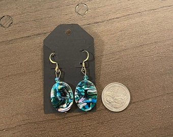 Painted Shell Earrings: Handcrafted Artisan Jewelry, Unique Handmade Accessory, Nature-Inspired Design