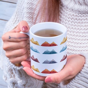 Colorful Mountain Coffee Mug | Great gift idea for an outdoor, camping, hiking, nature or adventure lover!