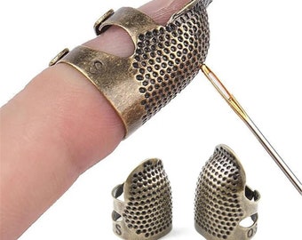 Sewing Thimble Finger Protector | Embroidery Needlework Metal Brass Sewing Thimble Sewing Tools Accessories Retro Handwork Sewing Thimble