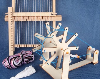 DIY Mini Loom Material Package Wool Knitting Machine Children's Creative Toys Handmade Gifts Knitting Tools Wooden