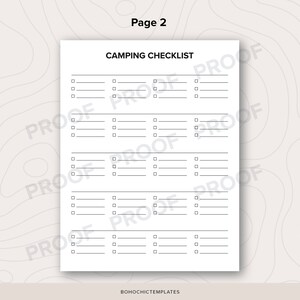 Printable Camping Checklist - Fillable PDF, Instant Download, Phone ...