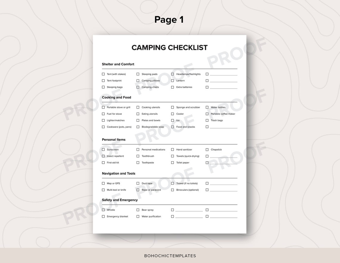 Printable Camping Checklist Fillable Pdf Instant Download Phone Printable Camping Checklist Fillable Pdf Instant Download Phone