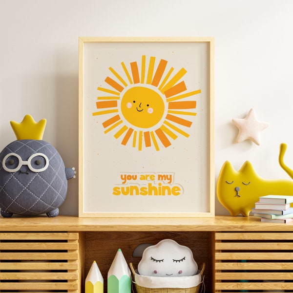 You are My Sunshine Wall Art,Kids Wall Art,Kids Room Decoration,Poster for Kids Room,Gift for Kids,Baby Room Decor,Digital Download