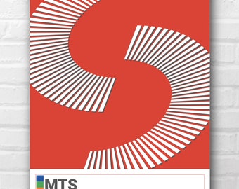Mid-Century Modern San Diego Transit Print - Es