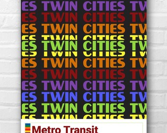 Mid-Century Modern Minneapolis/St Paul Transit Print - MTM
