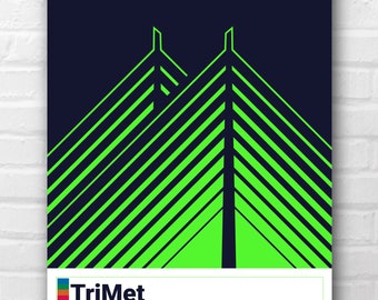 Mid-Century Modern Portland, OR Transit Print - Tilikum