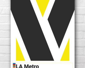 Mid-Century Modern Los Angeles Transit Print - Metro