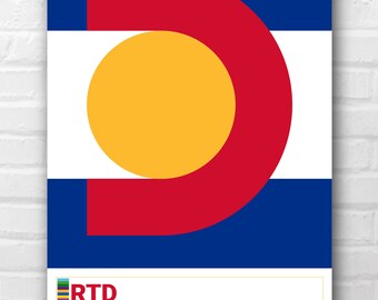 Mid-century Modern Denver Transit Wall Print - DTown