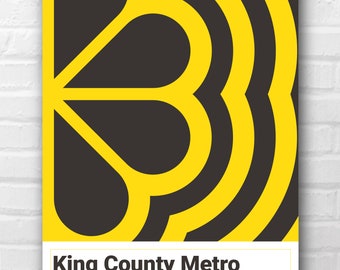 Mid-Century Modern King County Metro Transit (Seattle) Print - Daisy