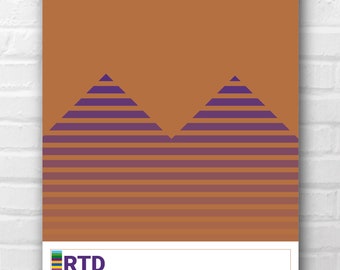 Mid-Century Modern Denver Transit  Wall Print - Rockies