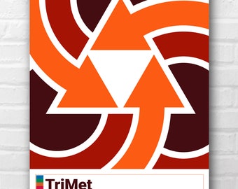 Mid-Century Modern Portland, OR Transit Print - Tripartite