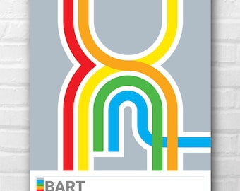 Mid-Century Modern San Francisco Bay Area Transit Wall Print- Cross