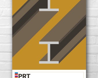 Mid-Century Modern Pittsburgh Transit Print - Beam