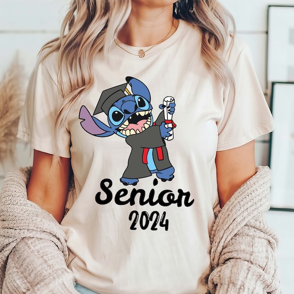 Stitch Senior 2024 Shirt, Stitch Grad 24 T-Shirt, Senior Stitch Tee, Graduation Stitch Shirt, Graduation 2024 Tee, Graduate Stitch Sweater